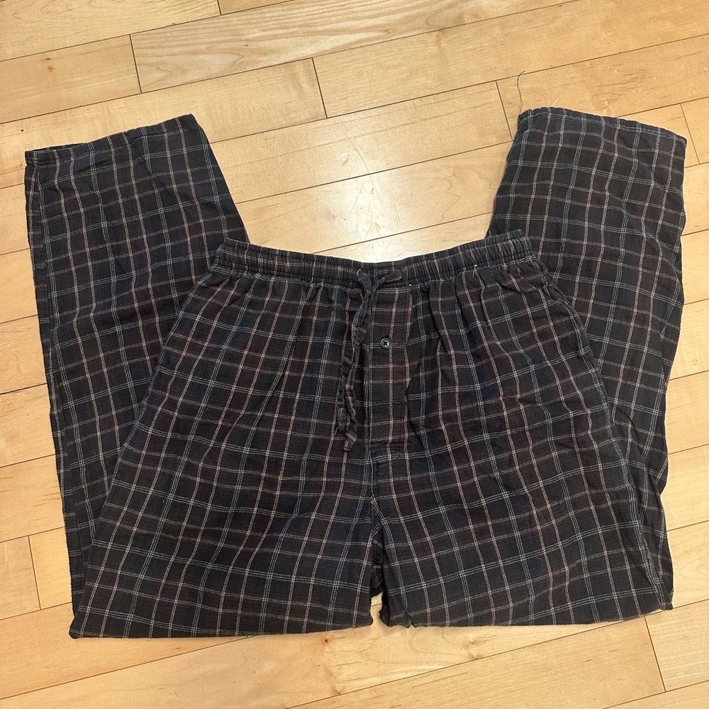 Men’s Stafford Black and Brown Cozy Sleepwear Pants